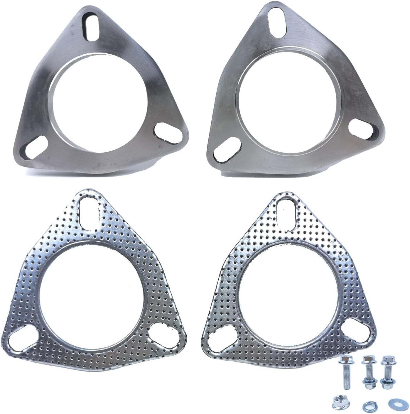 2 PCS 2.5 Inch 3 Bolt Exhaust Flange Connection Kit, Stainless Steel Exhaust Fla