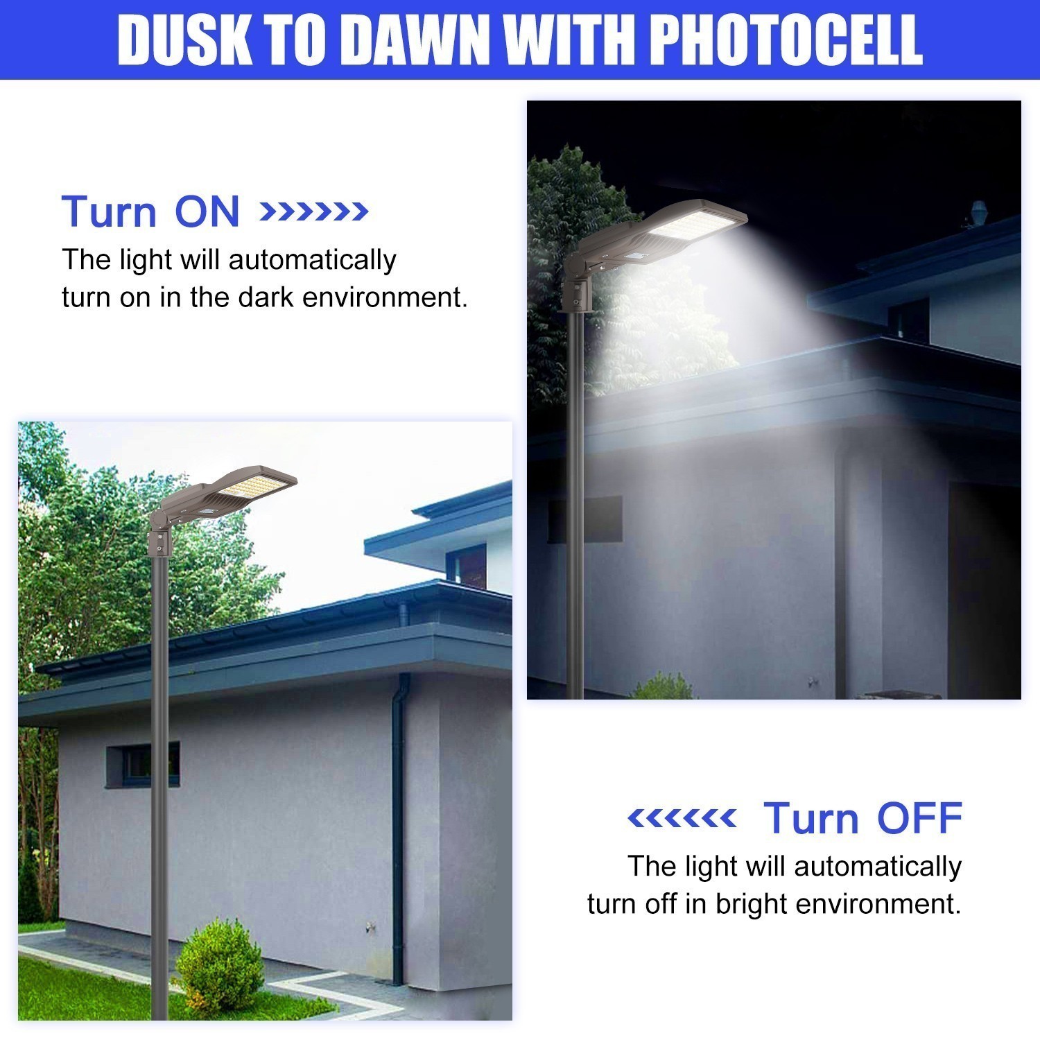 LED Street Lights Shoebox Parking Lot Lighting 200W IP65 Outdoor Yard Flood Lamp