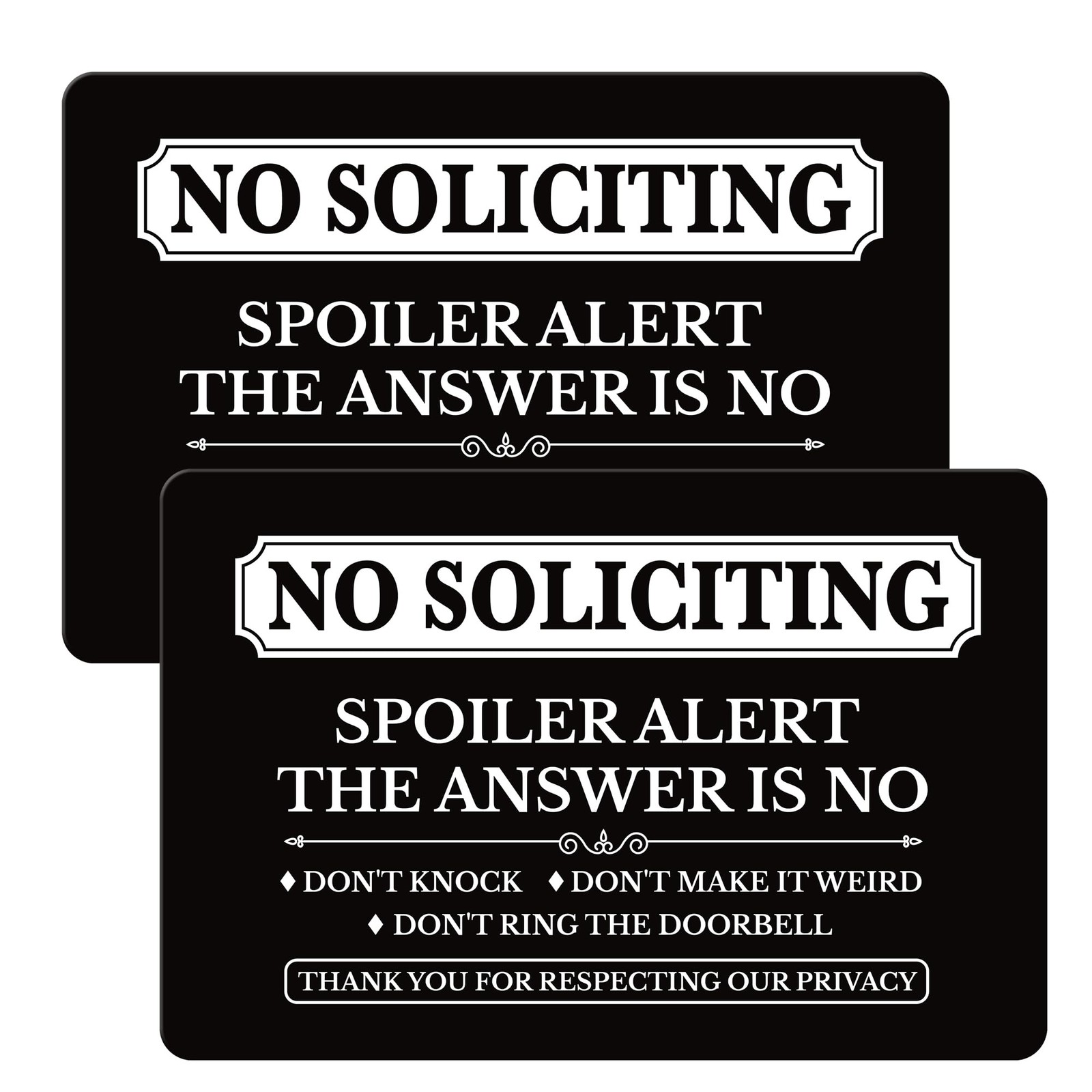 No Soliciting Sign for House Funny, 6×4 Inches 6IN, black 2