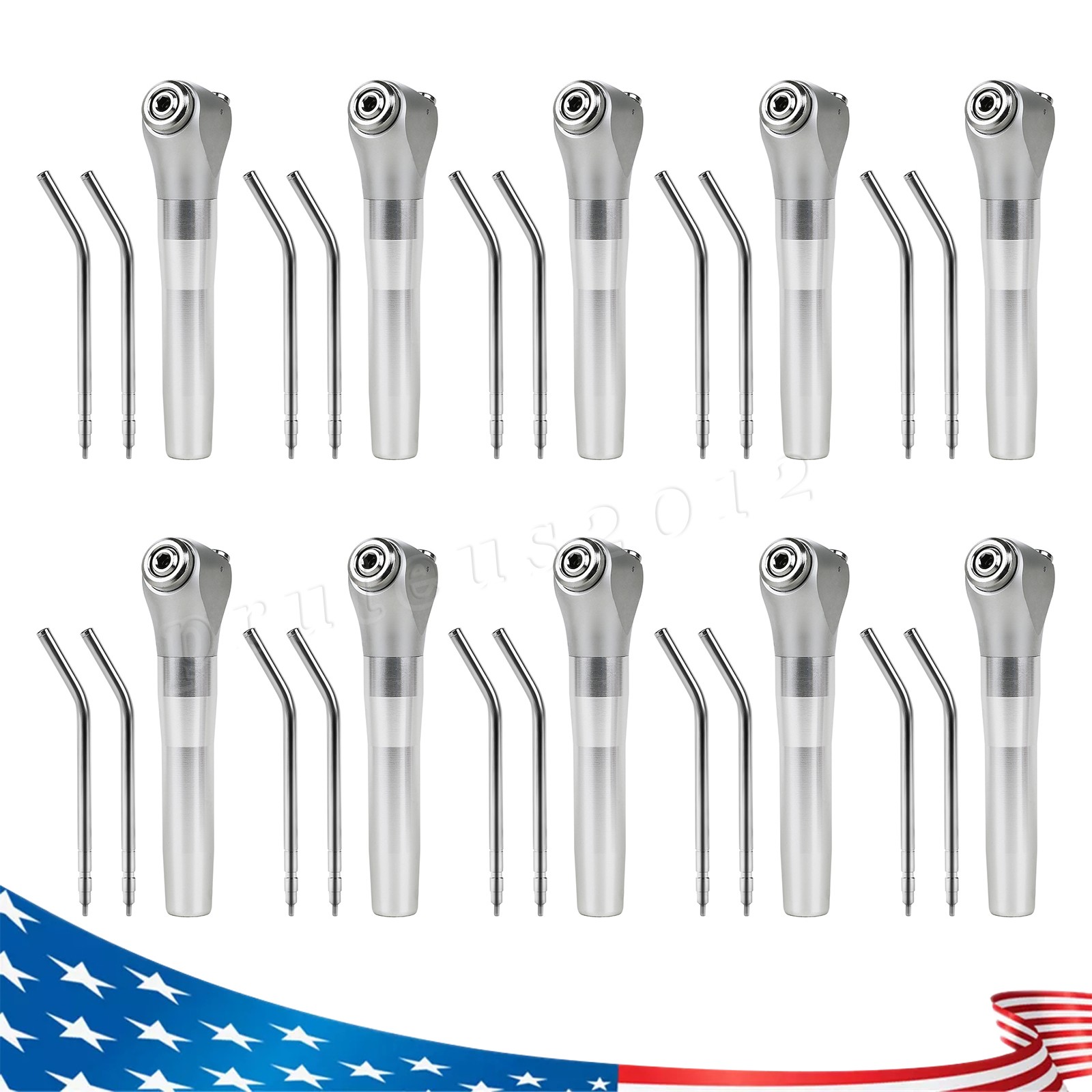10PCS Dental Air Water Spray Triple Syringe 3 Way Handpiece w/ Nozzles/Tips/Tube