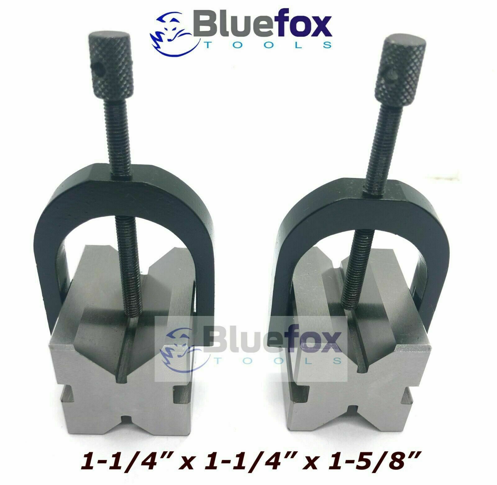 V Blocks And Clamps Set 1-5/8 Inch x 1-1/4 Inch x 1-1/4 Inch With Wooden Case