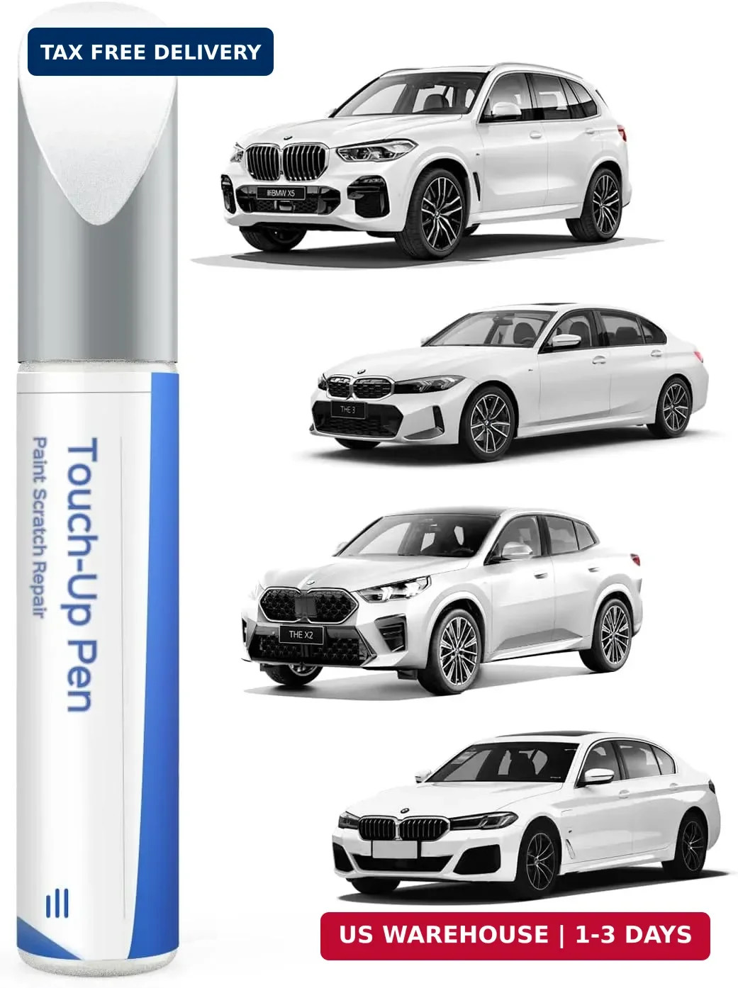 Touch up Paint for BMW Alpine White (300)-Exact Match–Chips and Nicks Touchup Pa