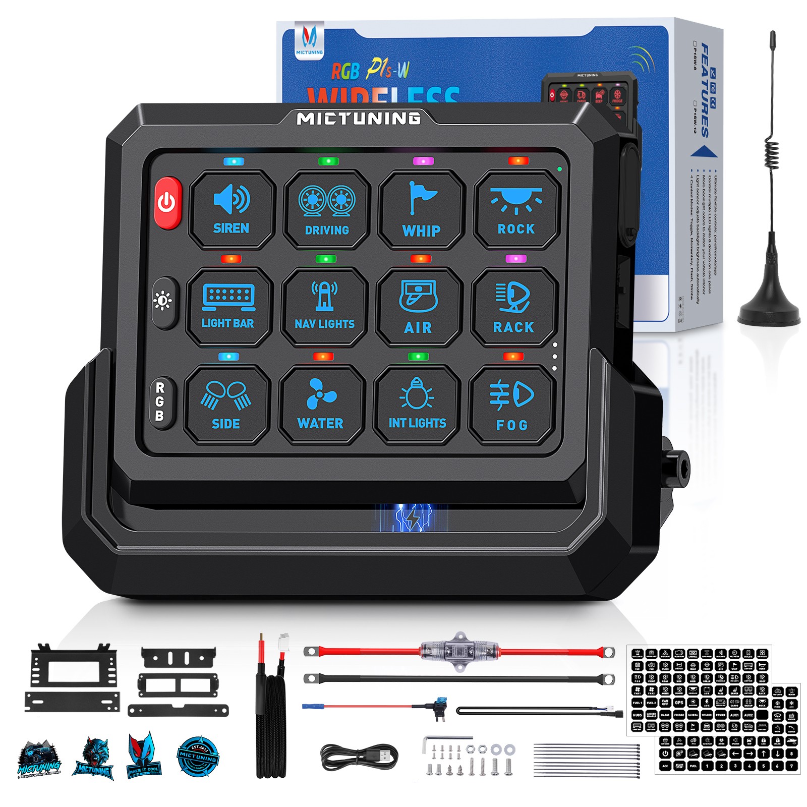 Wireless Range 328FT RGB Switch Panel Multifunction Strobe Circuit Relay System