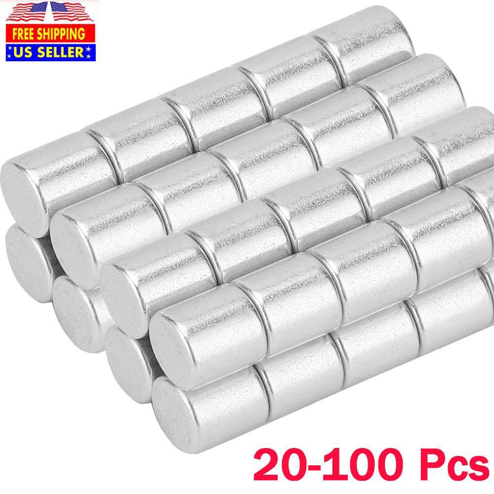 20/60/100pcs Neodymium Rare Earth Strong Cylinder Disc Magnet N35 1/4″x1/4″ Rod