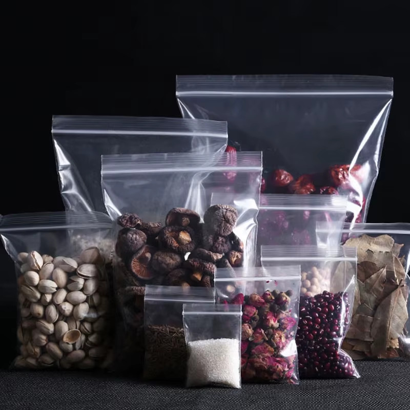 200/100PCS Transparent Zip Bags Food Jewelry Vacuum Storage Bag Plastic Thicken