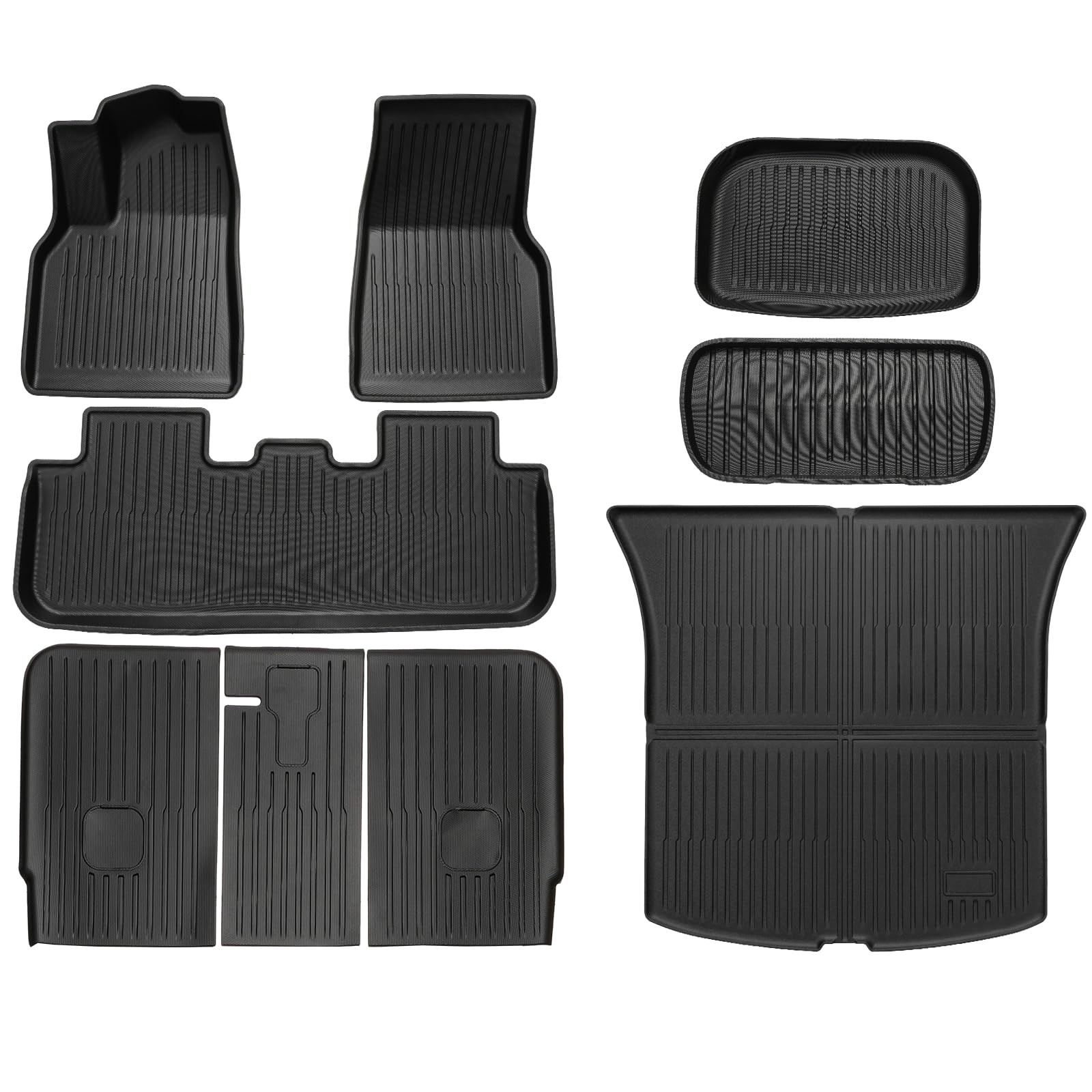 7PCS TPE Waterproof Floor Mats Tesla Model Y Juniper 2025-2026 Trunk Frunk Mats
