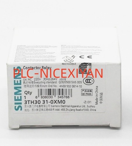 1PCS Brand New Siemens 3TH3031-0XM0 3TH3031-0XM0 Contactor relay AC220V
