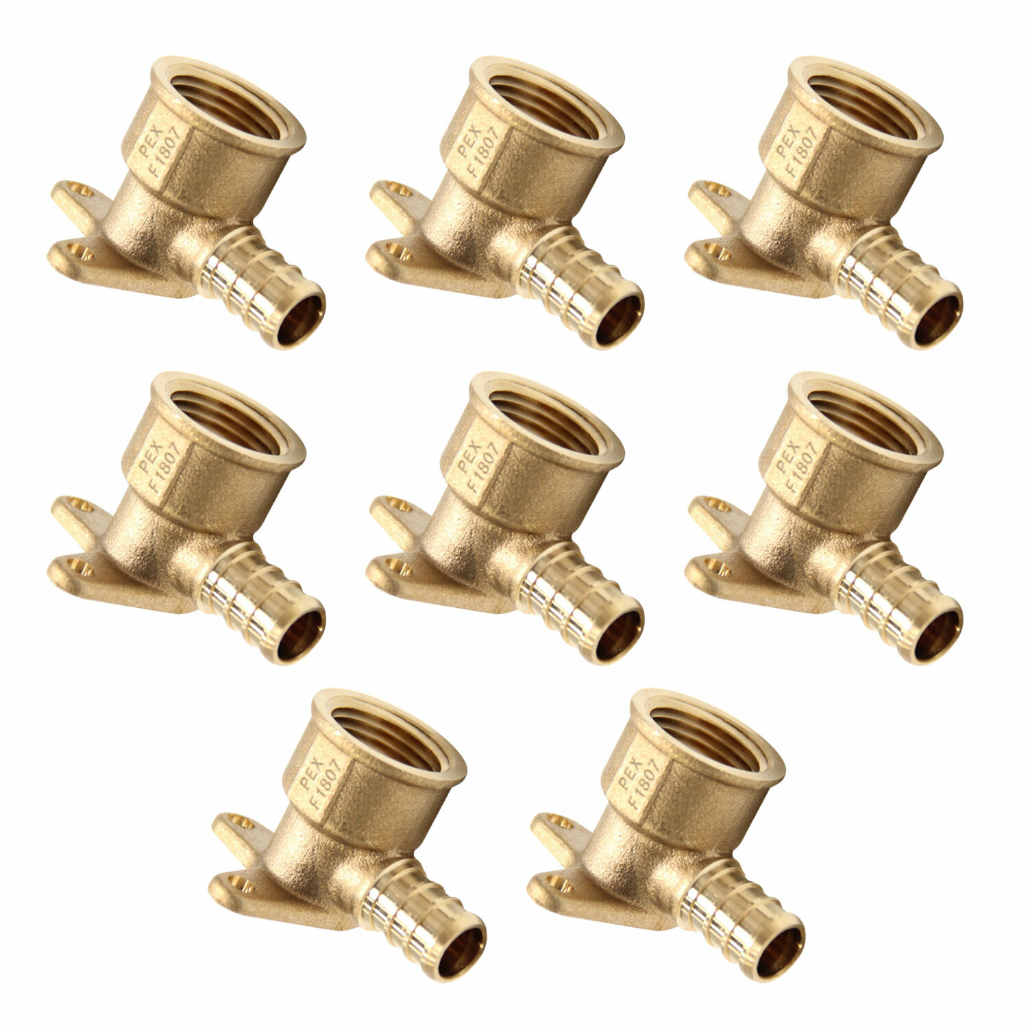 EFIELD 8PCS 1/2″ PEX x 1/2″ Female Drop Ear Elbow Crimp Brass Fittings, No Lead