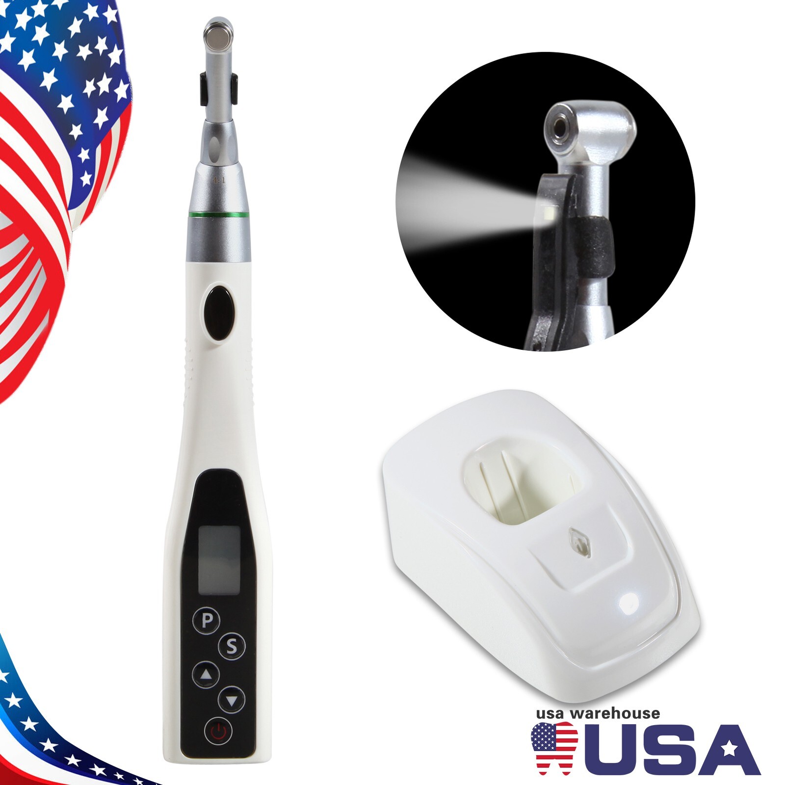 LED Dental Cordless Electric Hygiene Prophy Handpiece Polishing 4:1 Motor ty