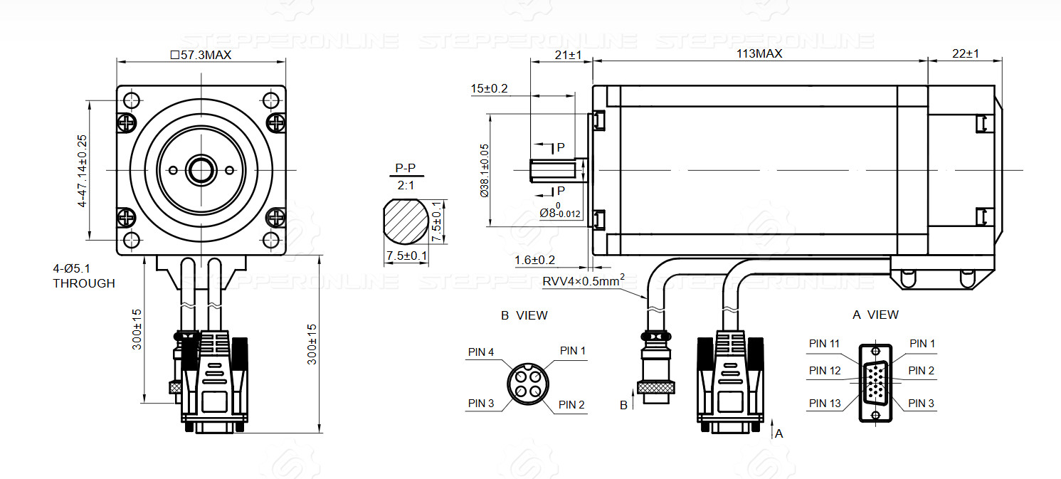 3Nm 424.83oz.in Φ8mm 4.2ANema23 Closed Loop Stepper Motor &Driver w/Power Supply
