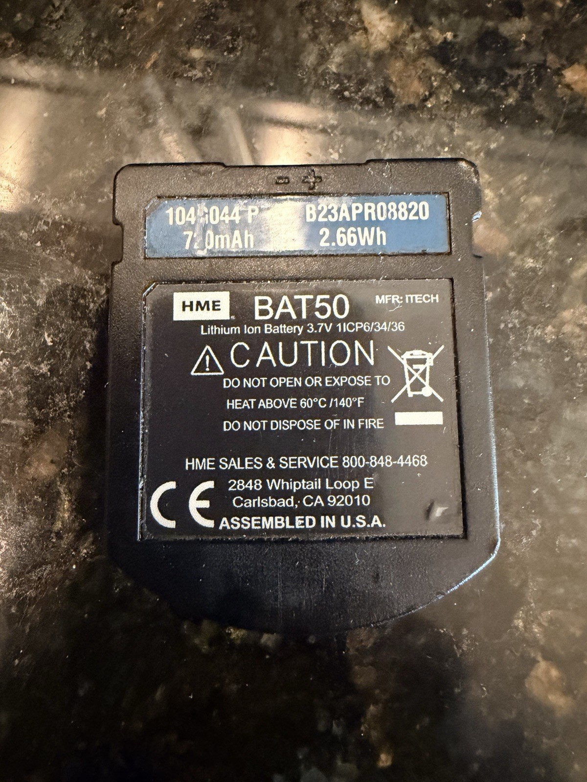 HME BAT50 Lithium Ion Battery