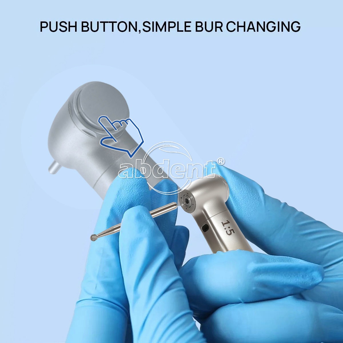 Abdent Dental 1:5 Optic LED Contra Angle Increasing Handpiece Fit Electric Motor