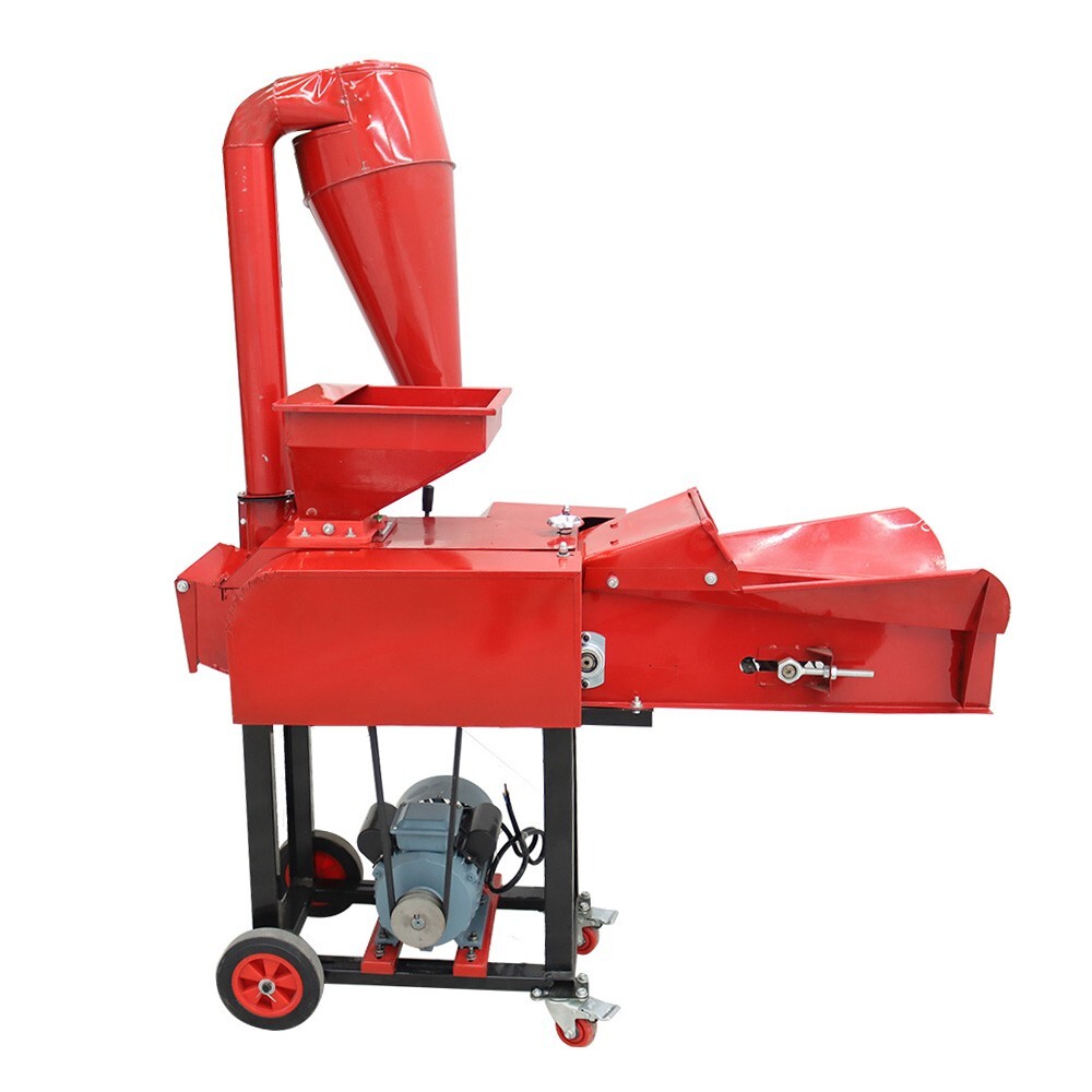 Dry-Wet Straw Hay Cutter Crusher Grain Grinder with Conveyor&Dust Collector 220V