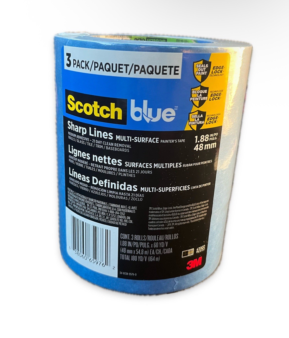 SCOTCH BLUE Multi-Surface Painter’s Tape, 1.88 Inches x 60 Yards, 3PK