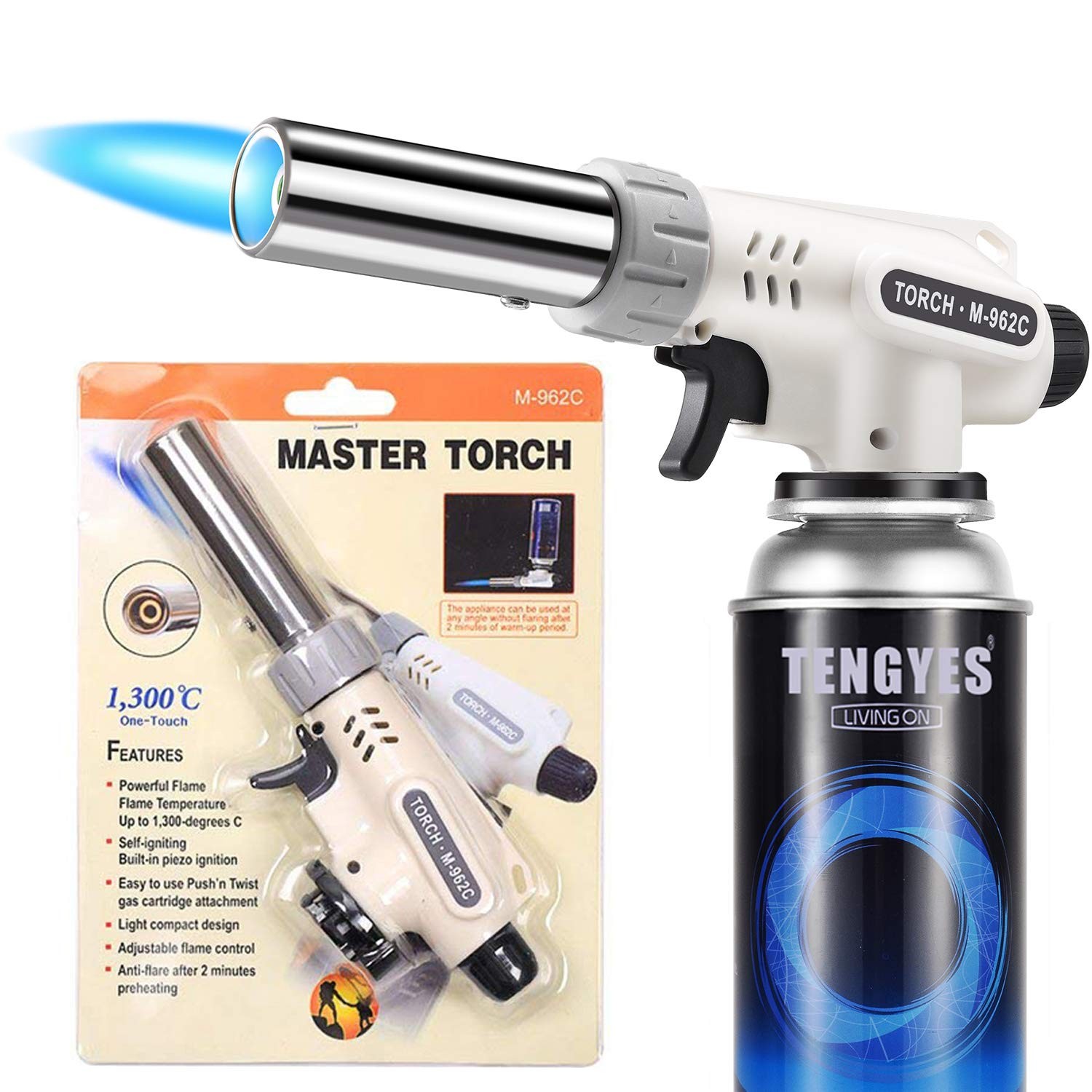 Kitchen Butane Blow Torch Lighter, Not Included Medium, Black