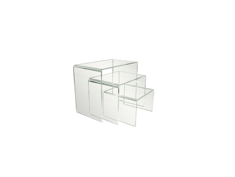 3 PCS Clear Acrylic Display Risers,Jewelry Display Riser,Shelf Showcase Fixtures