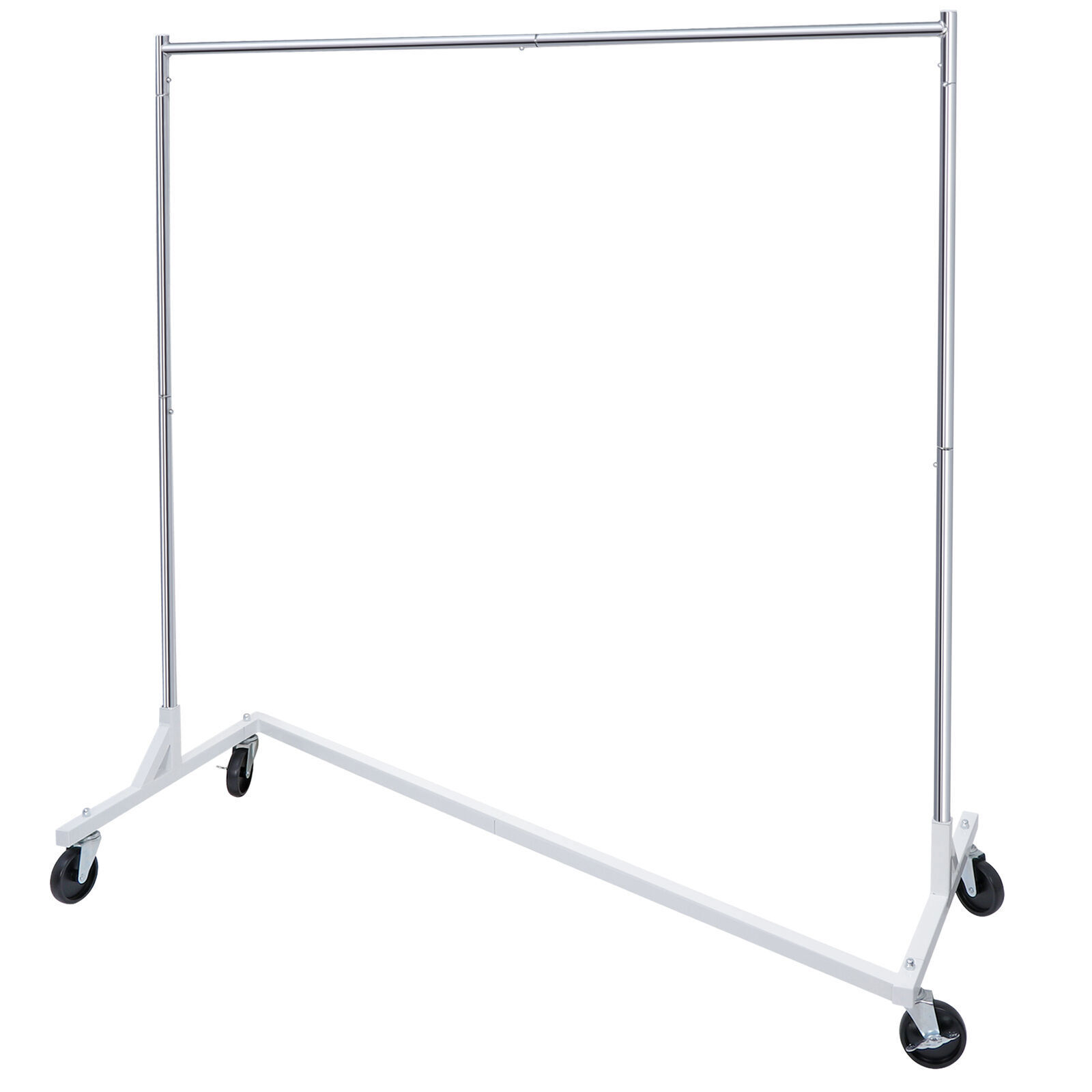 Heavy Duty Steel Clothes Rack Rolling Garment Z Clothing Rack W/Lockable Casters