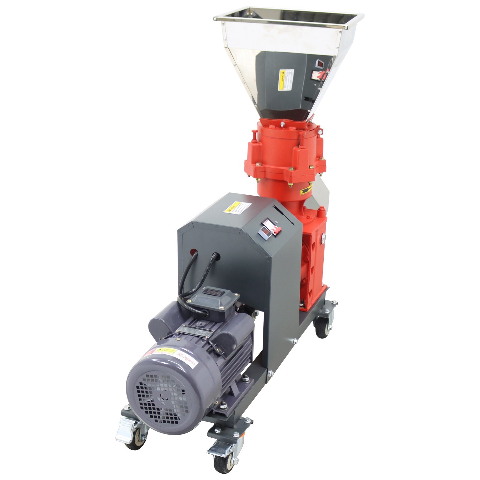 220V 150-200KG/h 3mm Feed Pellet Mill Machine Feed Pelletizer with 4 Rollers