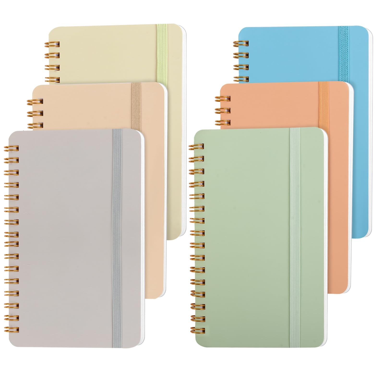 Azureal 6 PCS Small Spiral Notebook 4×6, Notebooks for Note Multicolor
