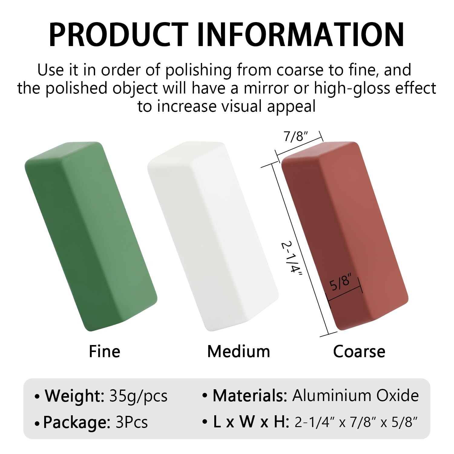 Mini Buffing Polishing Cutting Compounds 4 Oz. Kit – Green Fine/White Medium/…