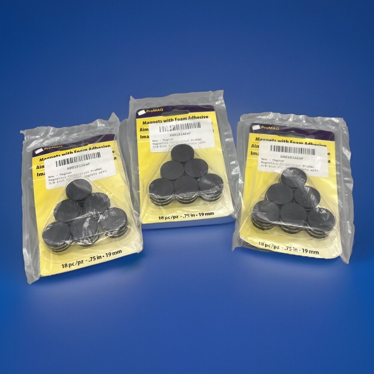 3 Pkg MAGNETS 3/4″ Round Foam Adhesive Darice 18 per pack 54 total New