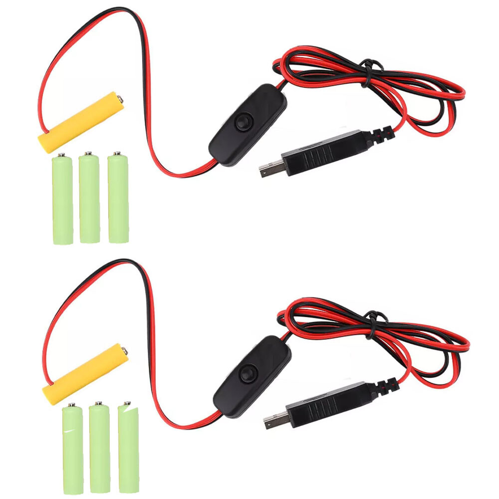 2X AAA Eliminator Cable Dummy-Battery Power Cord Replacement For 3V/4.5V/6V HOT