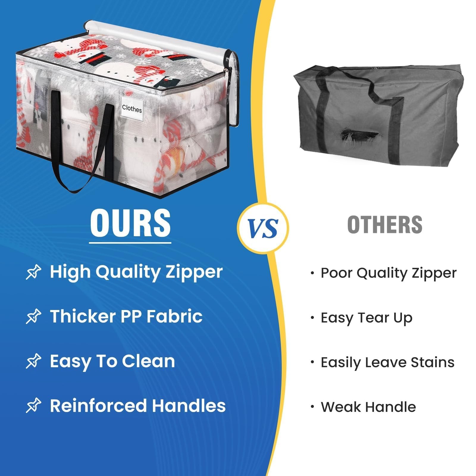 Heavy Duty Clear Moving Bags with Reinforced Handle and Double Zipper, Storag…