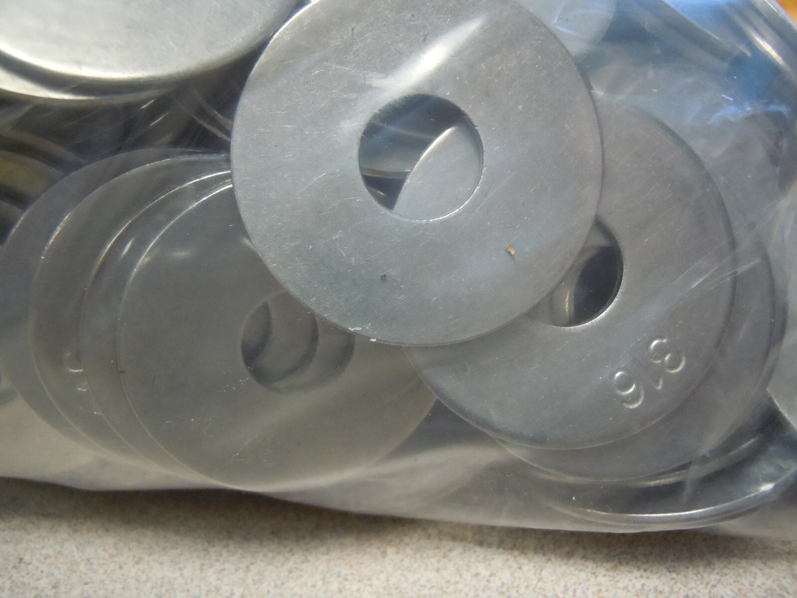 3/8″ x 1-1/4″ 316 Stainless Steel Fender Washer – Made in USA Lot of 25
