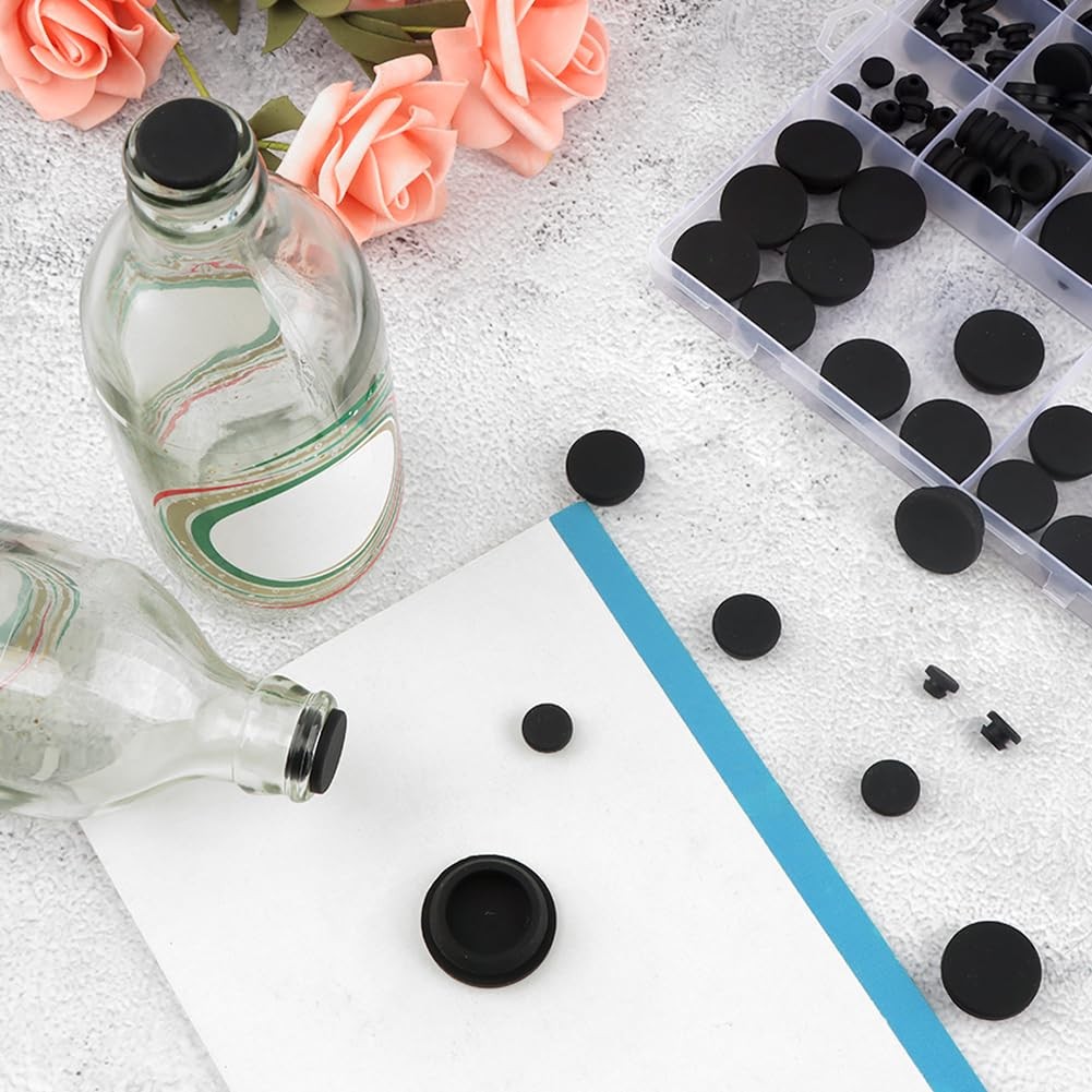 80PCS Silicone Hole Plugs Kit, 8 Sizes Snap Locking Round Hole Plugs Grommets…