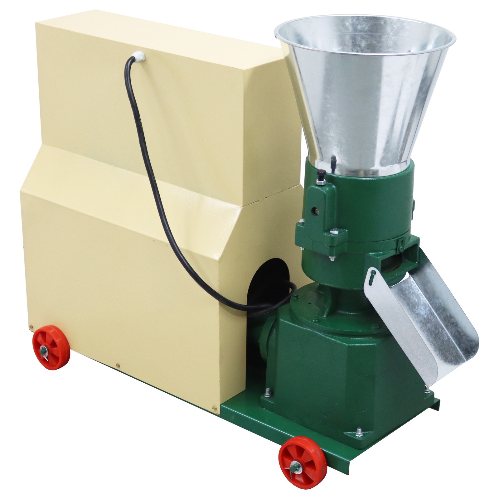 6mm Fram Feed Pellet Mill Machine 2 Rollers Fodder Pelletizer 200-250KG/h 220V