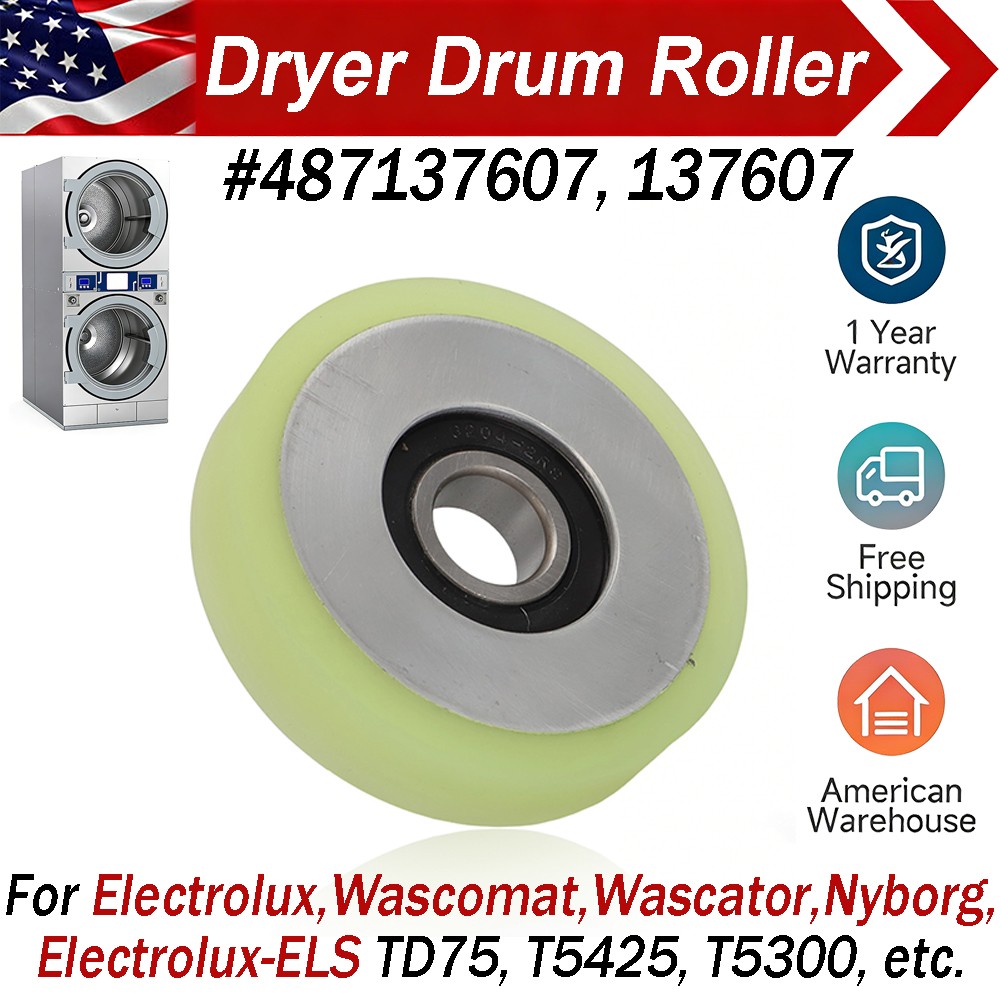 Dryer Drum Support Roller, For Electrolux ELS Wascator Wascomat Nyborg 487137607