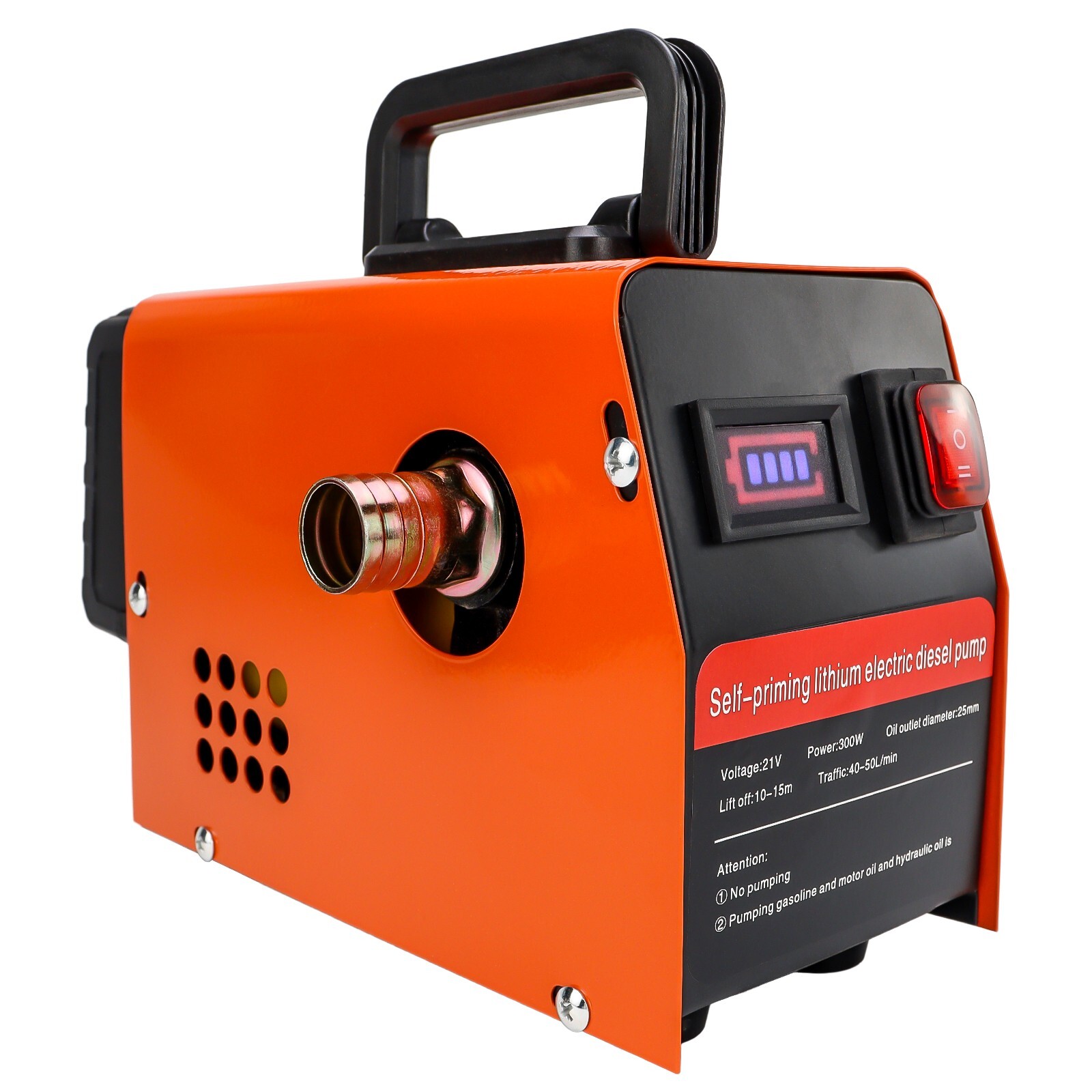 300W Fuel Transfer Pump 1500mAH Electric Oil Pump 50L/Min Diesel Transfer Pump