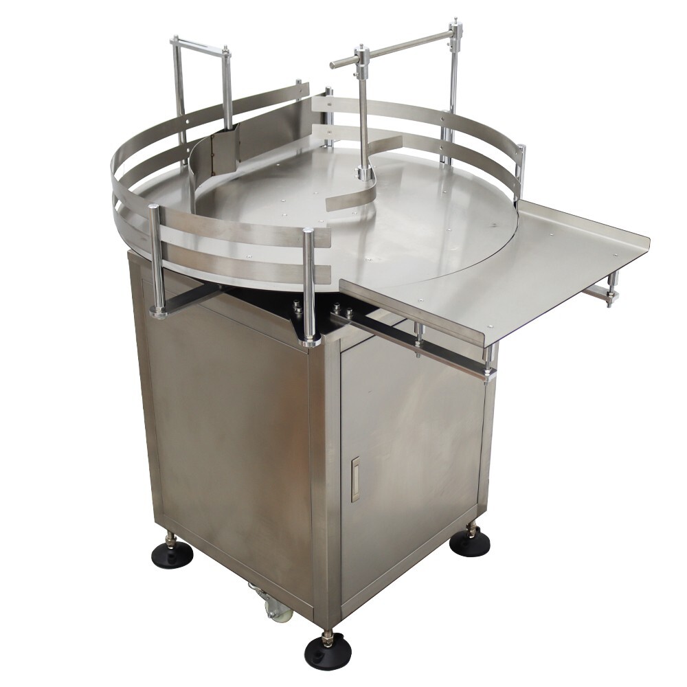 Round Bottles Accumulation Table 31.5in Bottle Turn Rotary Sorter w/Castors Move