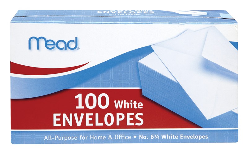 24-Pack Mead A6 White Envelopes 3.63×6.75 Gum Closure
