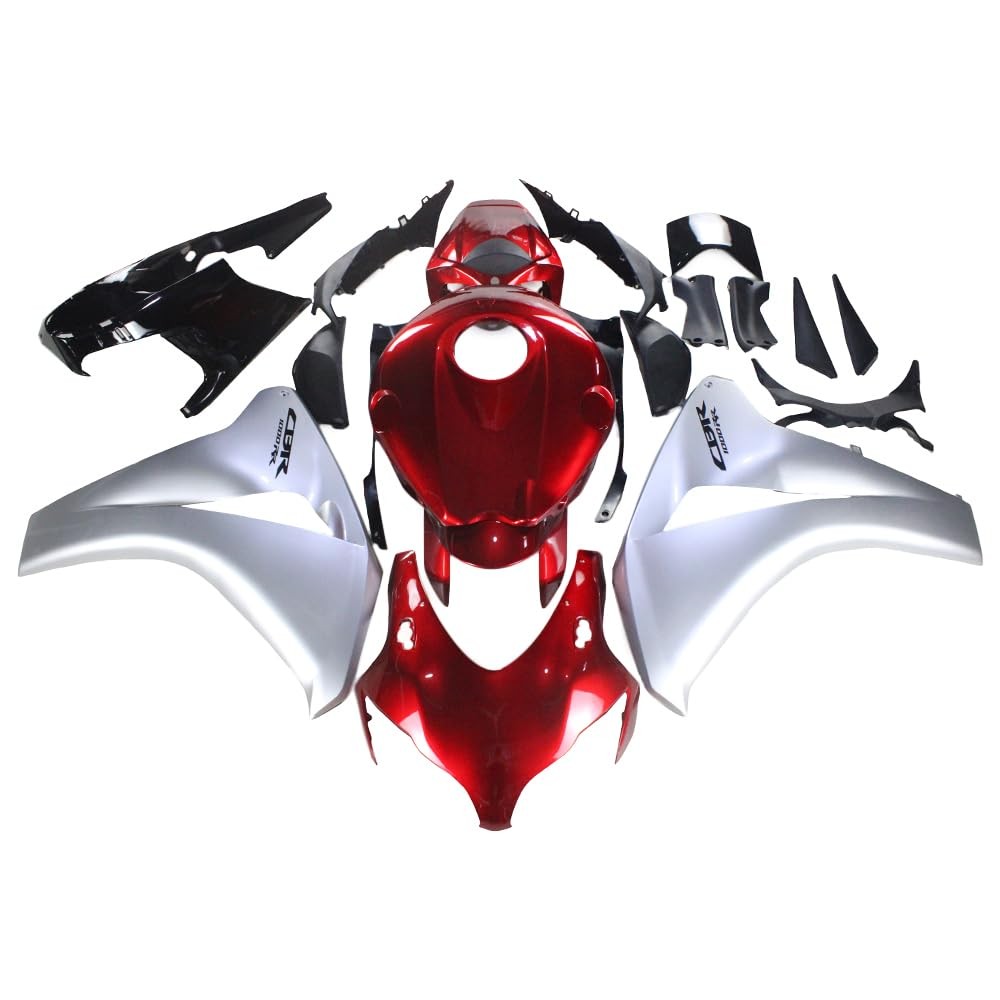 Fairing Kit for Honda CBR1000RR 2008-2011 ABS Injection Mold Silver Candy Red