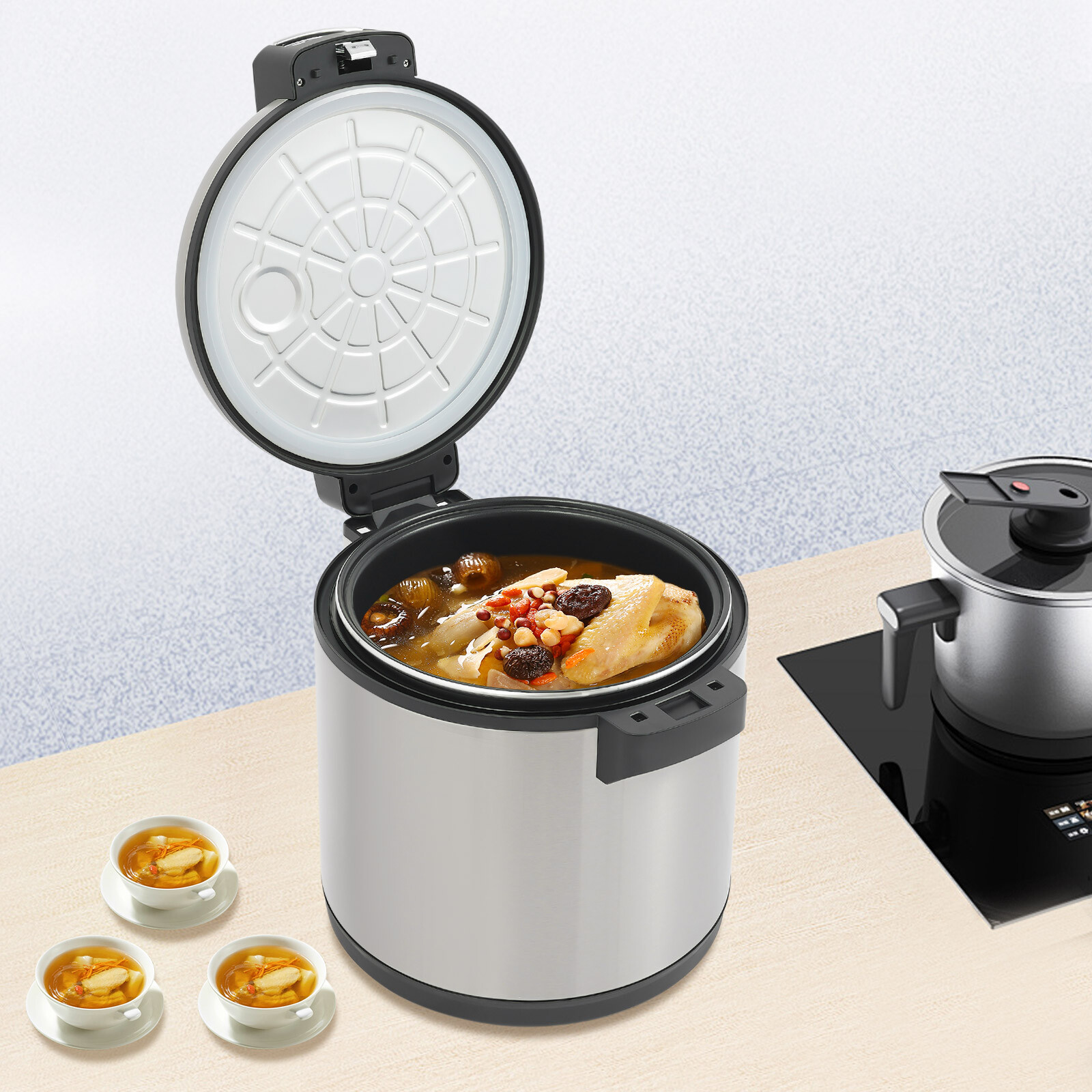 19L 110W Electric Rice Warmer Commercial Grain Rice Heater Porridge Soup Warmer