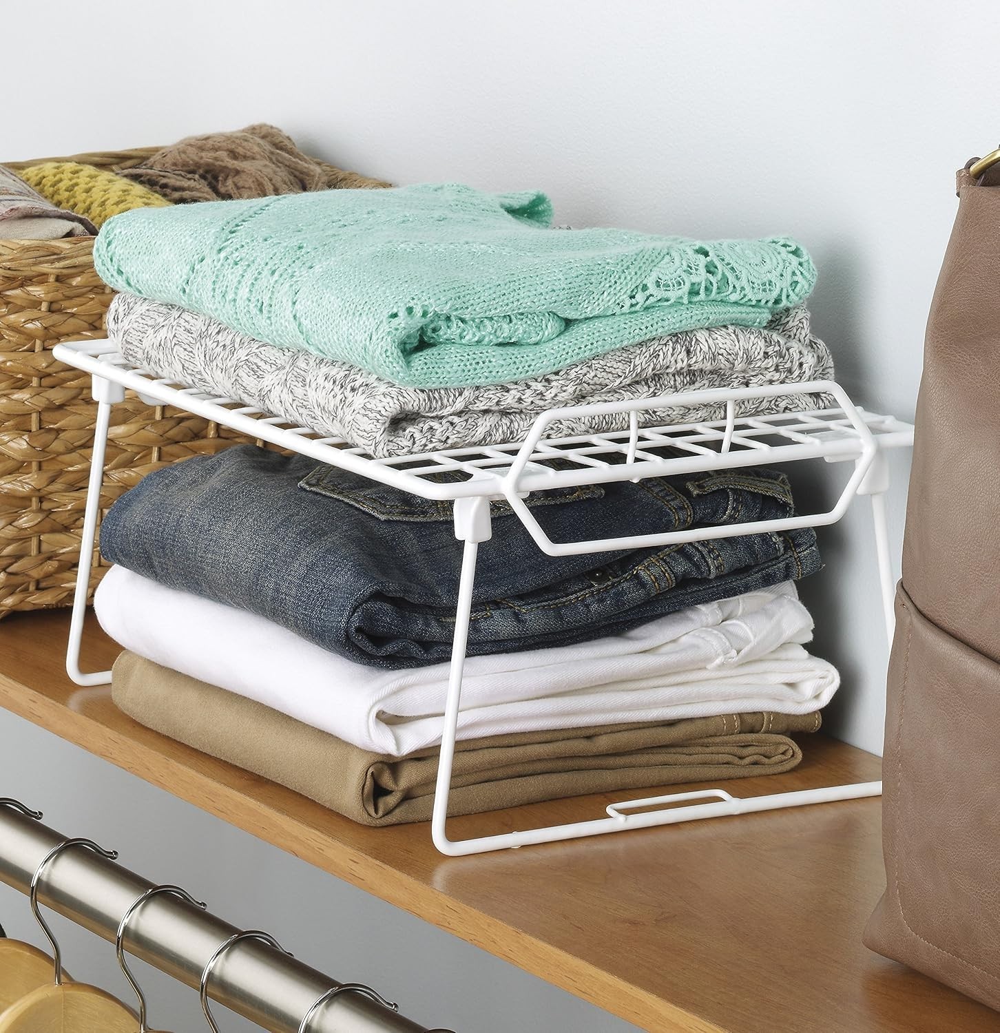 Lightweight Stackable 1-Tier Utility Shelf for Effortless Bathroom Organization