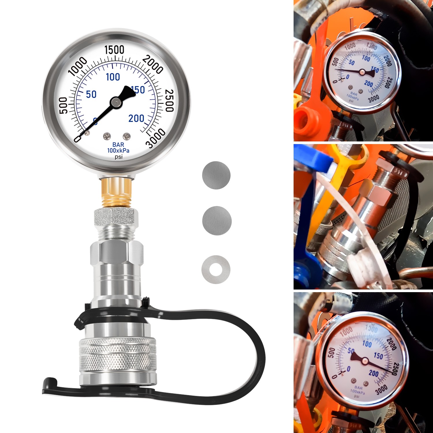 Replace for KUBOTA HST Boost Kit W/Gauge HST Hydraulic Shims Fit for KUBOTA MX