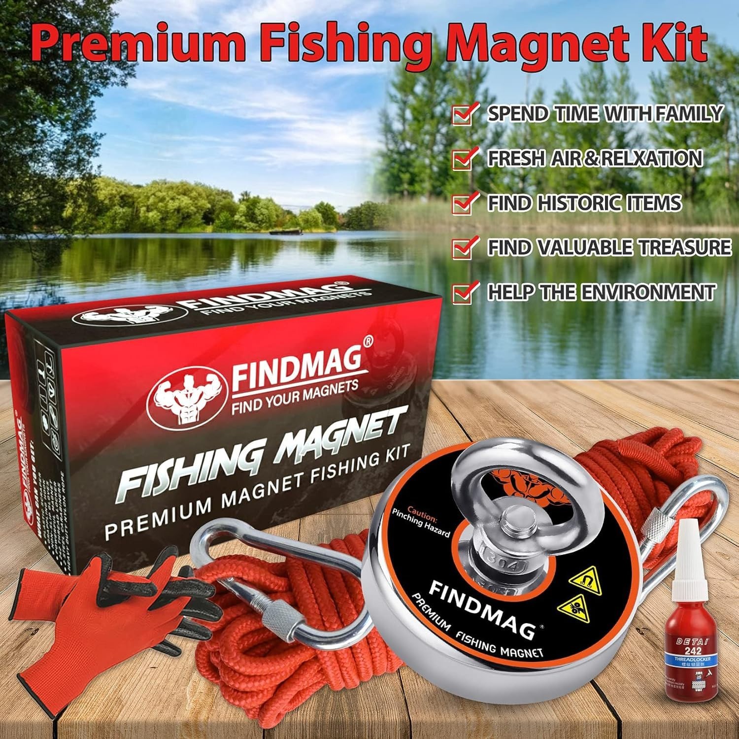 500 LBS Neodymium Fishing Magnets – Complete Kit for Treasure Hunting Adventures