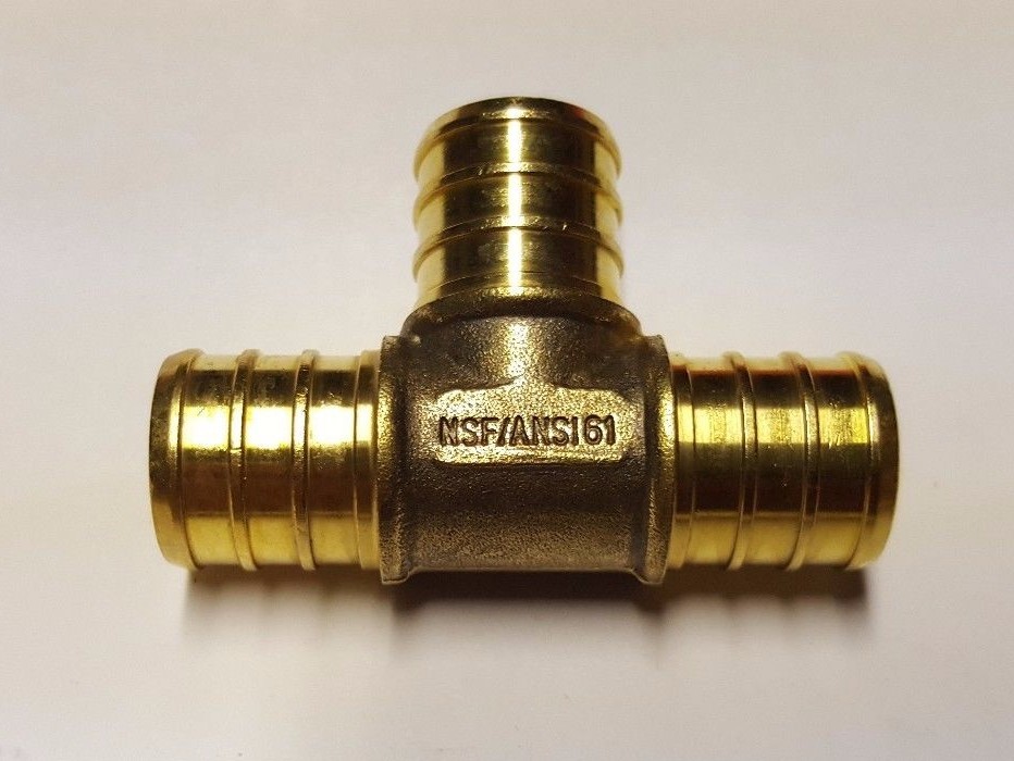 25 Pcs. 3/4″ x 3/4″ x 3/4″ Pex Tee, 3/4 Inch Pex Tee, Lead Free Brass 23-2-3=25