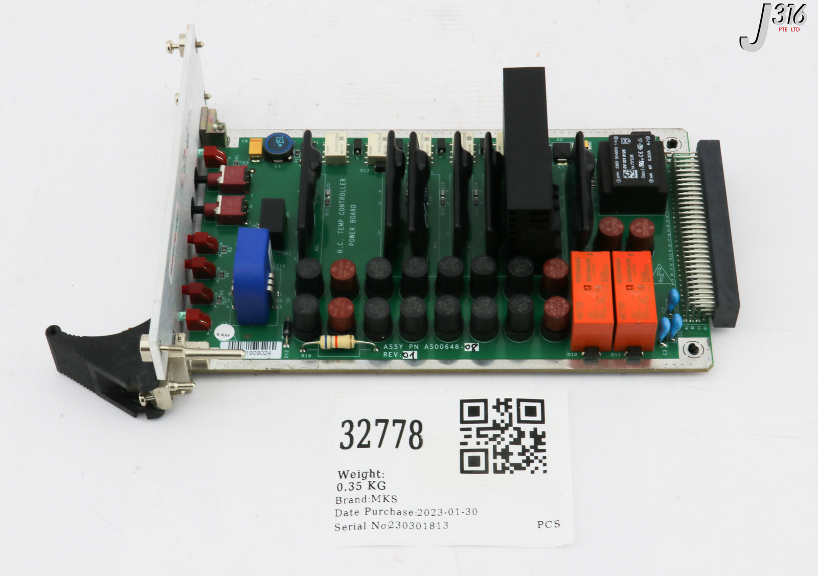 32778 MKS PCB, SOKUDO TC POWER DISTRIBUTION CARD, PN00648-01 AS00648-08