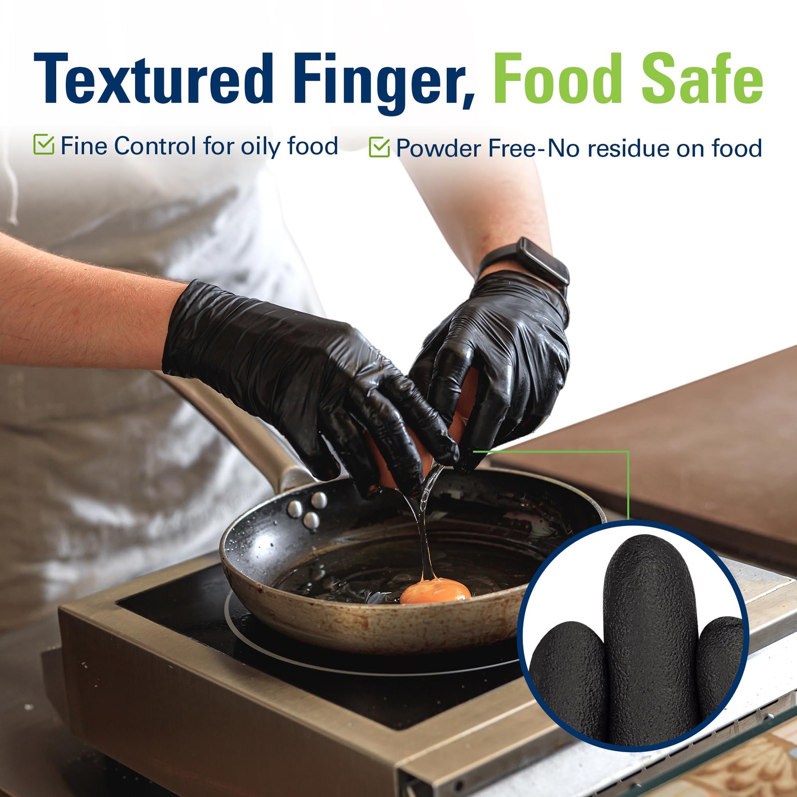 SWIFTLITE Black Nitrile Gloves Disposable Latex Large, 03-black(large 100)