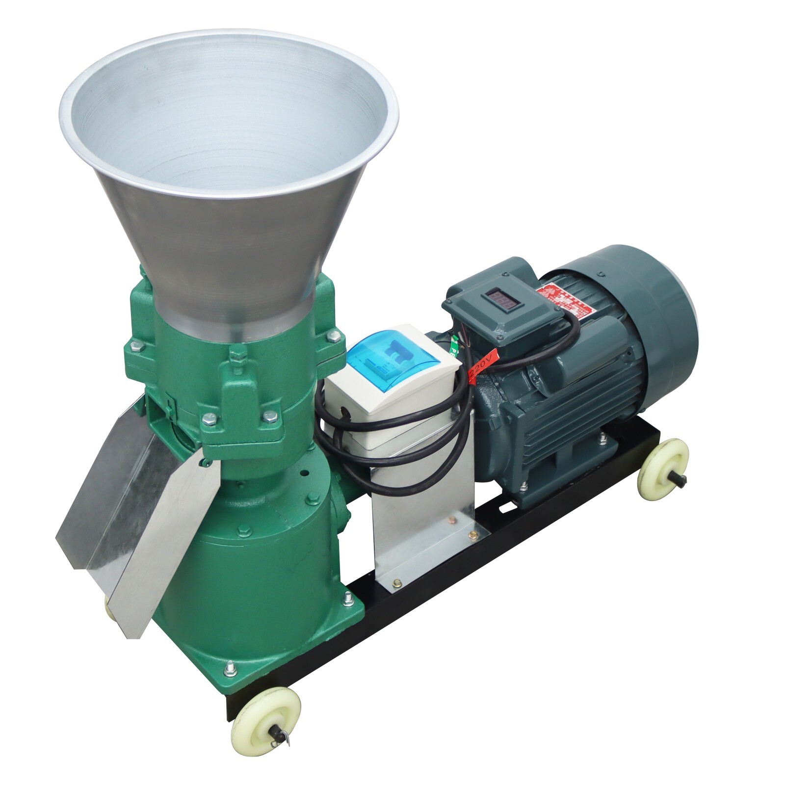 2mm Animal Feed Pellet Mill Machine Poultry Livestock 200kg/h 3 Rollers 220V