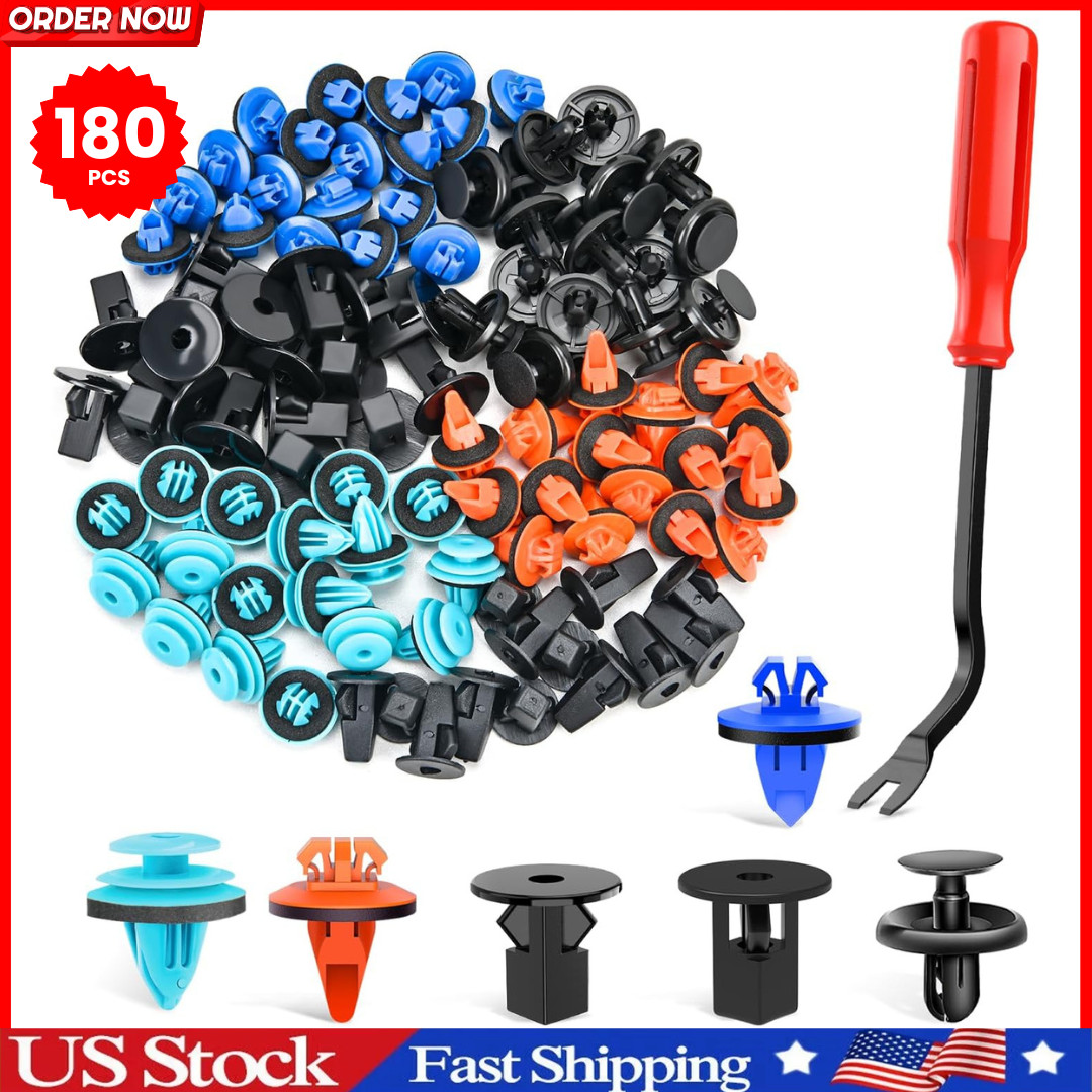 180Pcs Fender Flare Clips & Fasteners for Toyota 4Runner Tacoma RAV4 Bumper Repa
