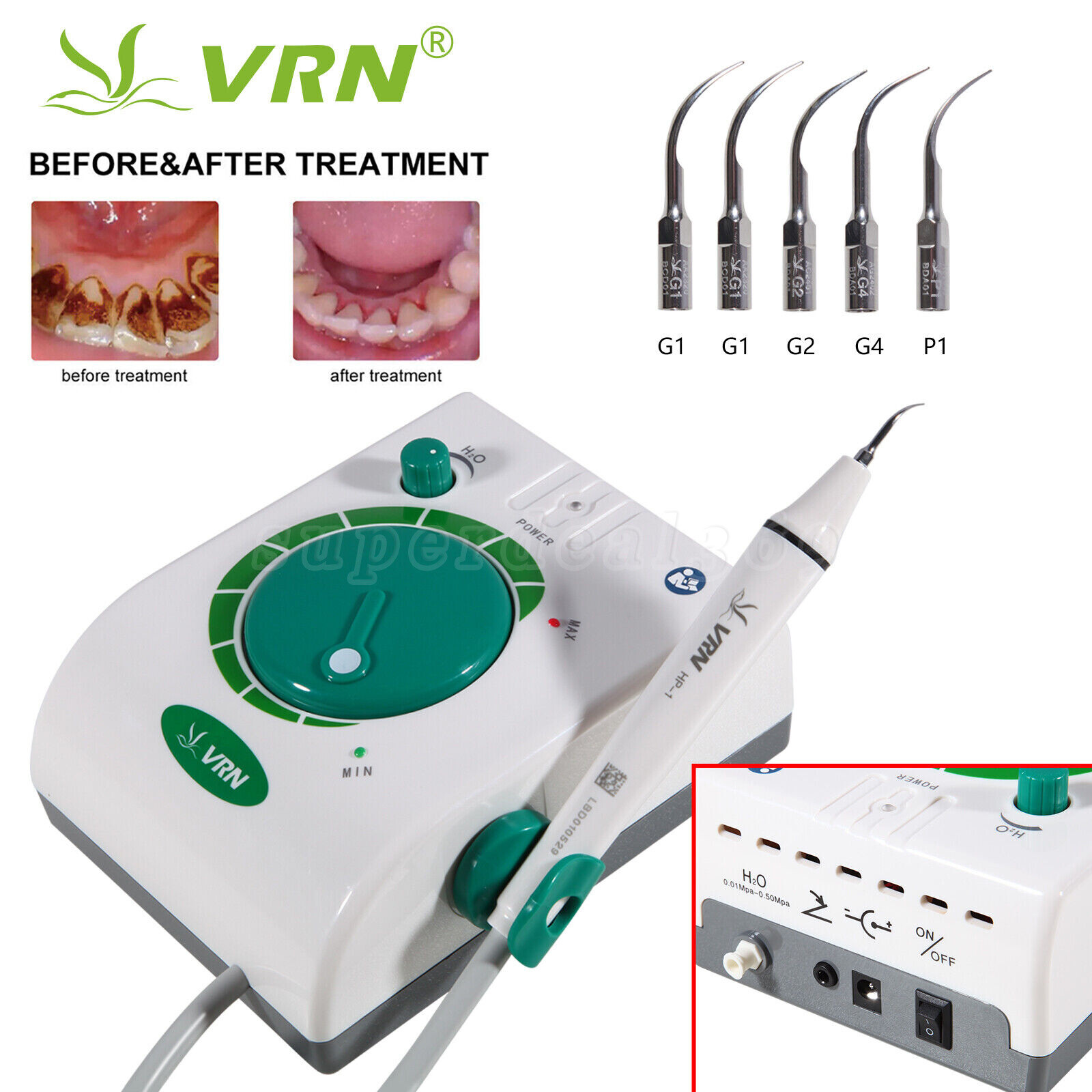 Dental Ultrasonic Piezo Scaler With HP-1 Handpiece / Auto Water Supply System pa