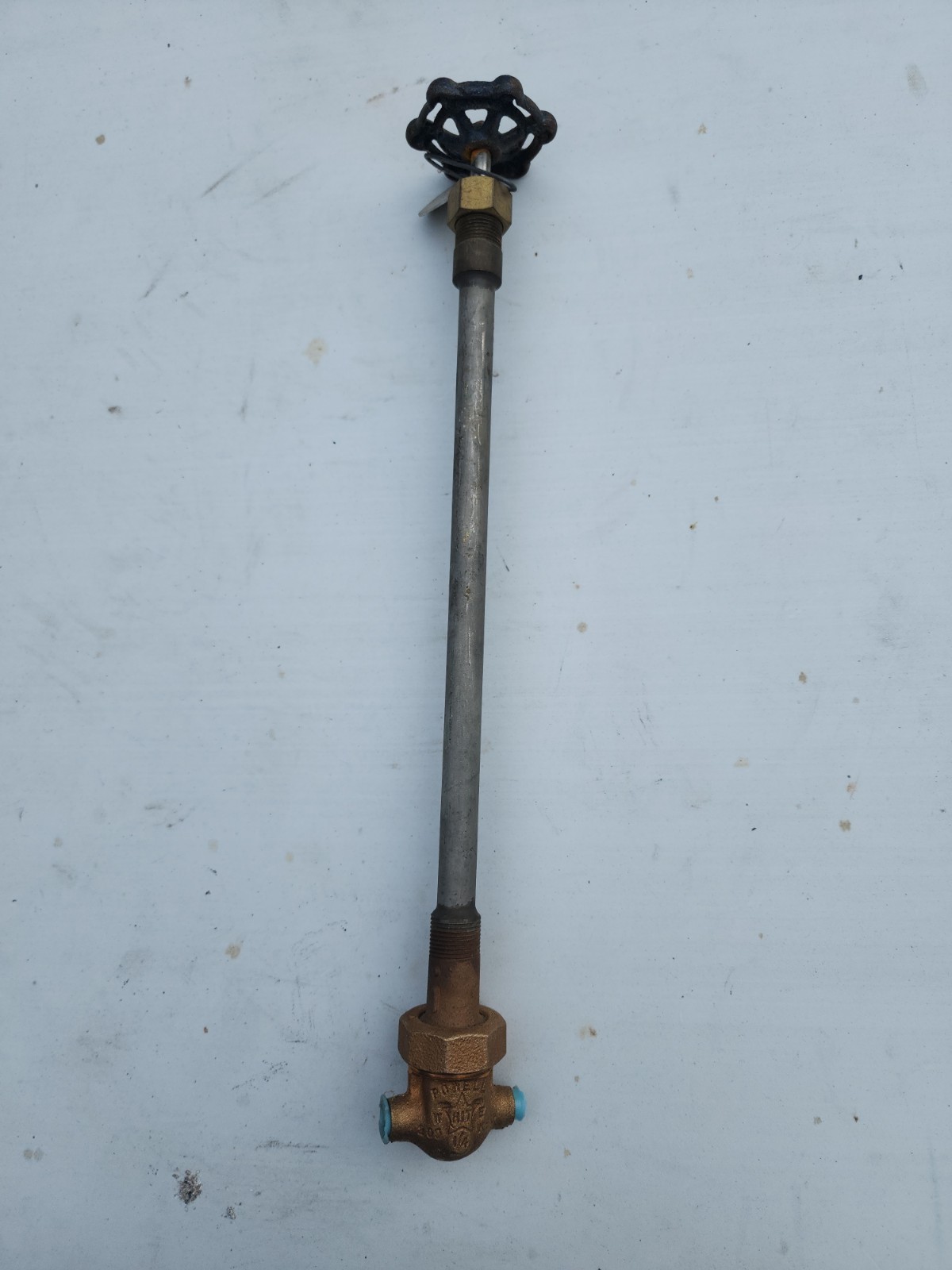Vintage/Surplus Powell “White Star” 1/4″ Braze Bronze Globe Valve W/ 9-Inch Ext.
