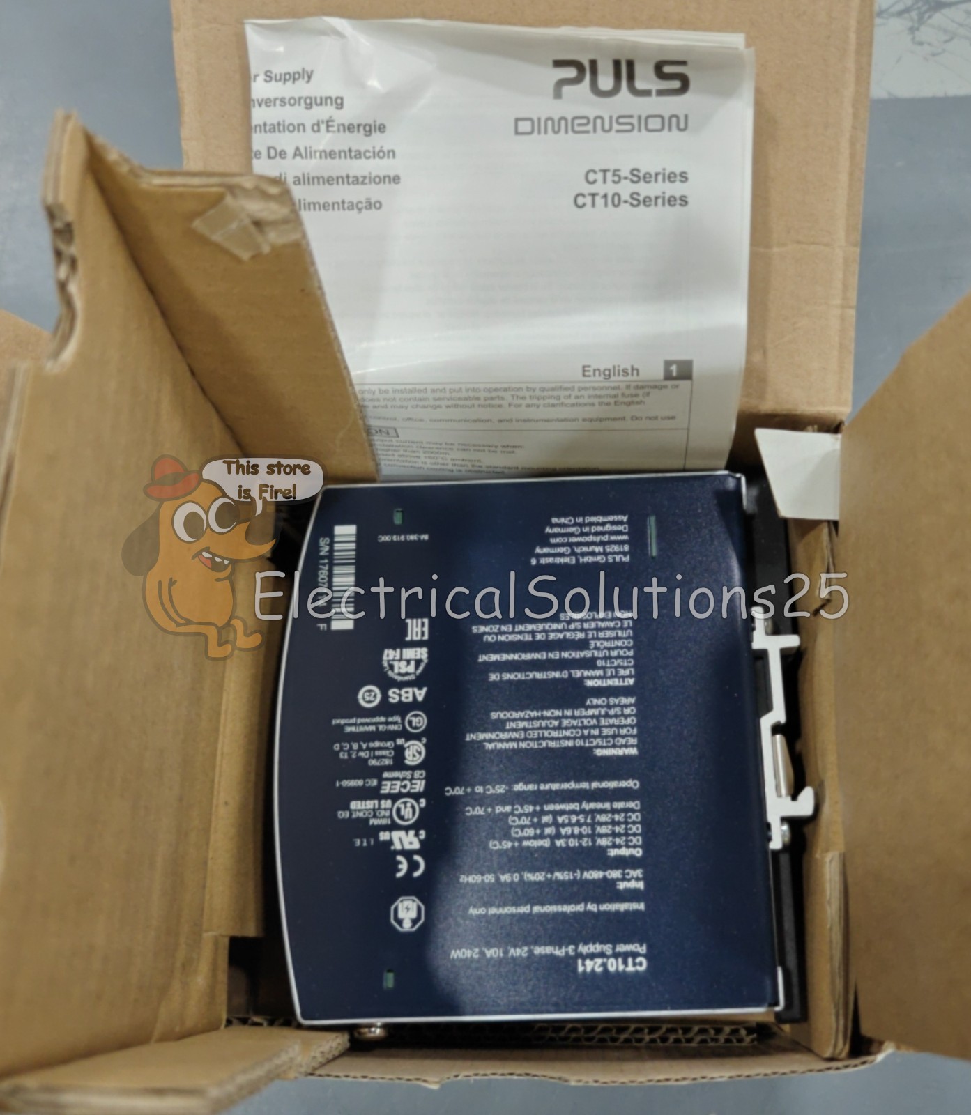 NEW PULS CT10.241 Power Supply – In: 3 ph AC 380-480V Out: DC 24-28V – Free Ship