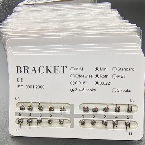 5-1000Sets Dental Orthodontic Metal Brackets Mini Roth 022 345 hooks Mesh Base