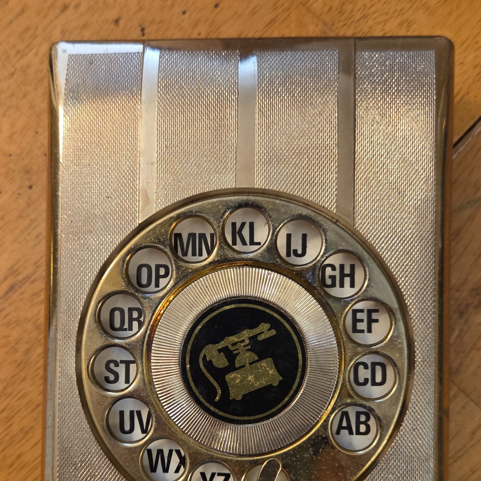 Rotary Dial Desktop Address Book Gold Black Made in Hong Kong