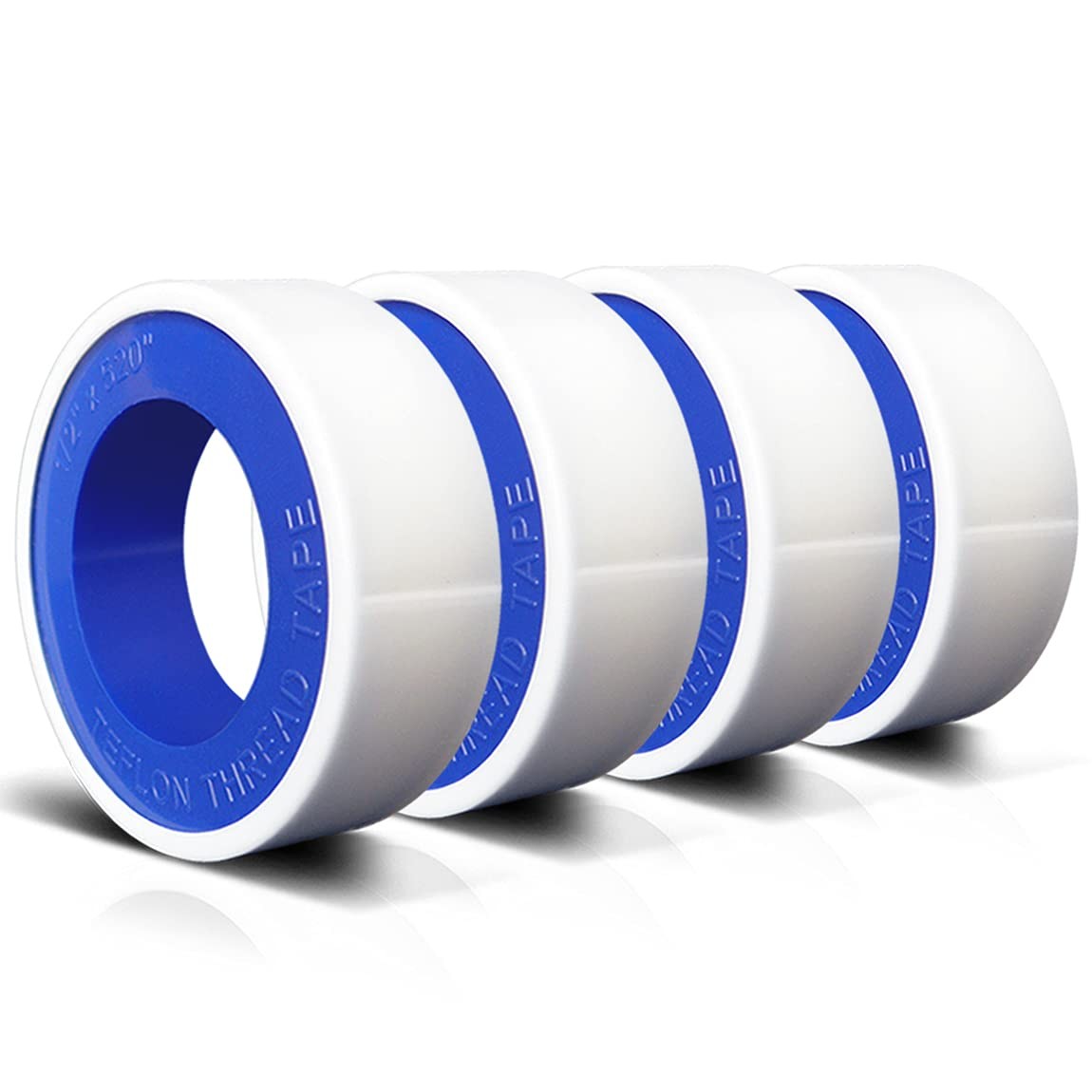4 Rolls 1/2 Inch(W) X 520 Inches(L) Teflon Plumbers Tape,Pipe Sealing & Plumbing